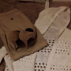 Brand new shoes. 7.5.   Tan dress slacks and cardi